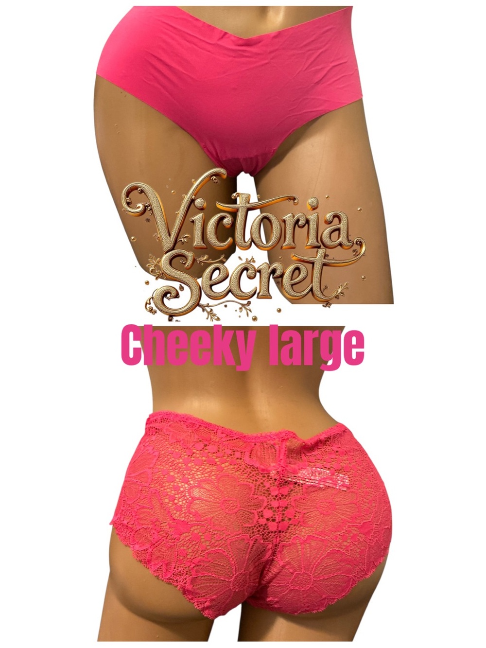 Victoria's Secret Cheeky Lace & Seamless Briefs - Hot Pink